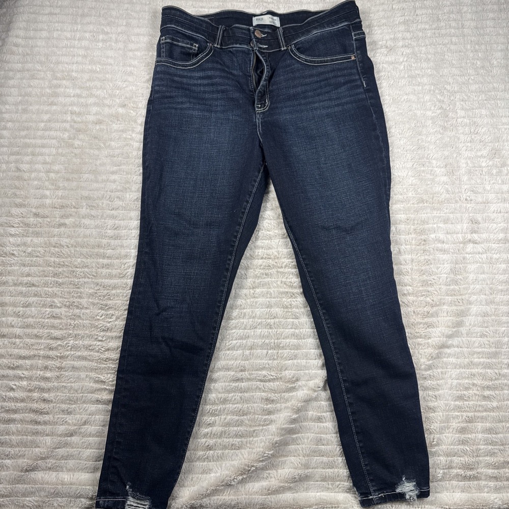BKE Parker Jeans Women's 33x27 Dark Universal Fit High-Rise Ankle Skinny EUC